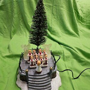 Winter Valley Christmas Animated Carollers Lights and Music w/Adapter WORKS